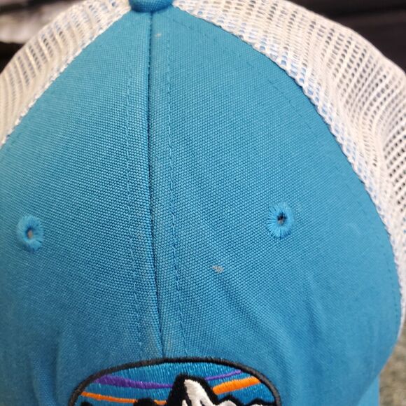 Patagonia Trucker Hat 1973 Fitz Roy Scope Unisex One Size Rounded Bill Blue - Picture 8 of 8